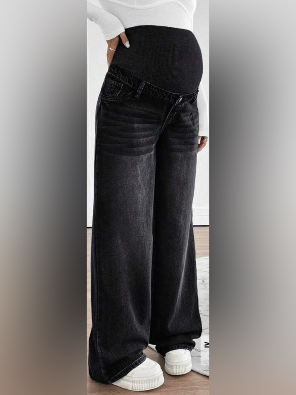 Wide Leg Women Jeans - Black